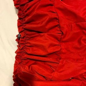 Off shoulder puff ruffled sleeve